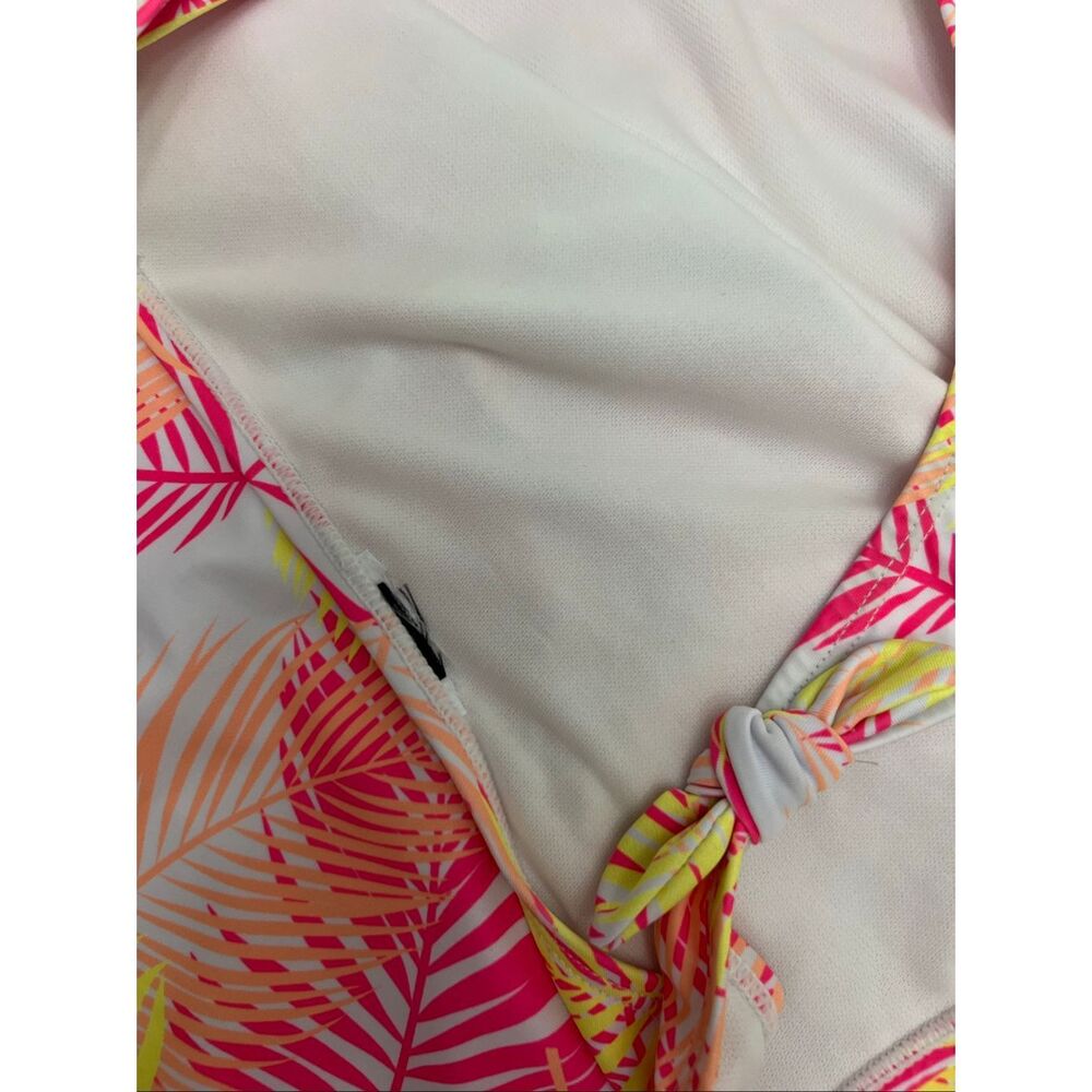 Hurley Girls Asymmetric Cutout Tropical Palm One-Piece Swimsuit Sail Size Small - Picture 5 of 7